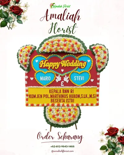 Karangan Papan Bunga Pernikahan di Panarung